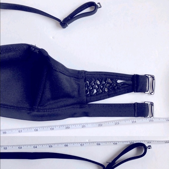 NEW T&T Solid Bandeau Bikini Top Swim Small Black Detachable Strap Women’s - Picture 11 of 16